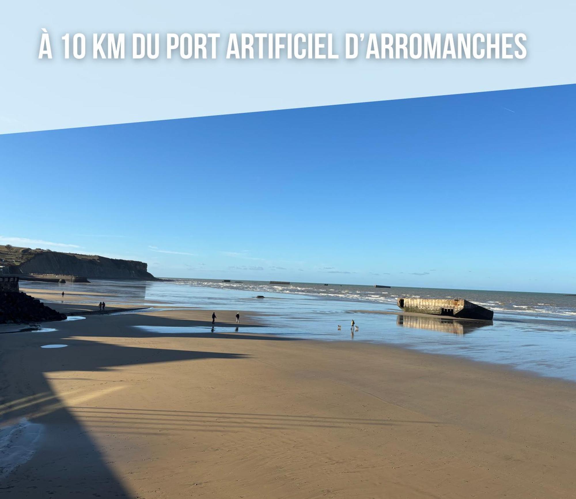 Les Douves Duplex 5 Personnes Lumineux Avec Jardin Et Terrasse Amenagee , Vue Sur Chateau A 5Mn De La Mer, Proche Omaha Beach Et Bayeux Commes Luaran gambar