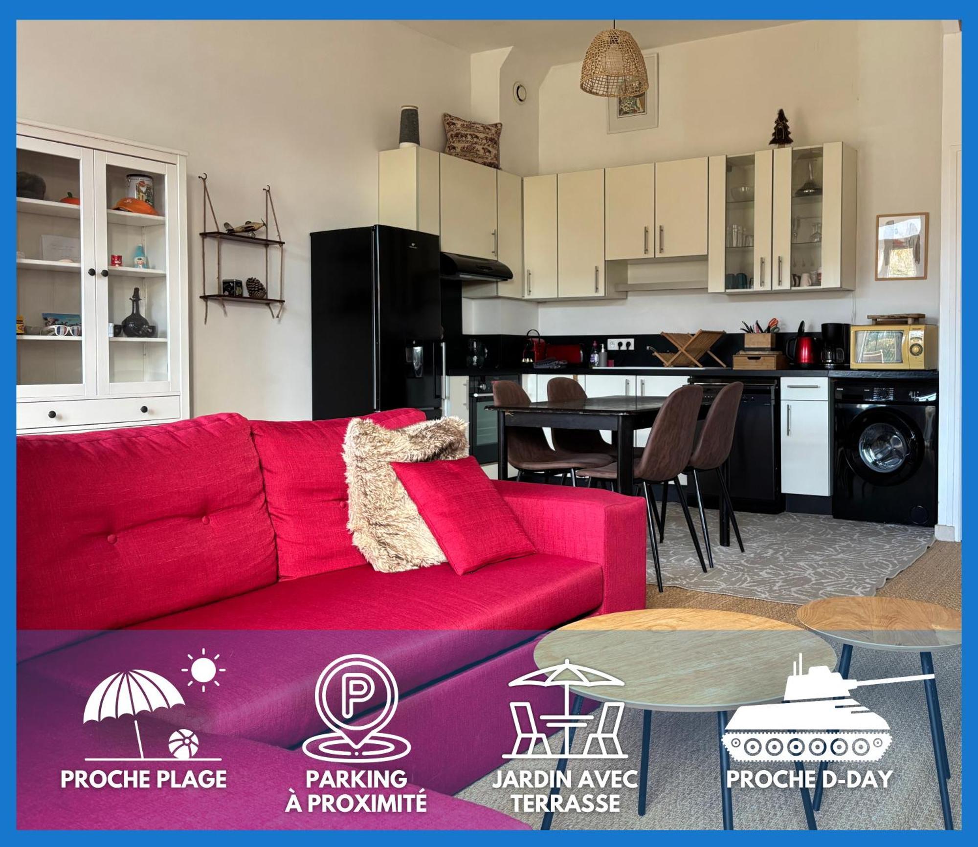 Les Douves Duplex 5 Personnes Lumineux Avec Jardin Et Terrasse Amenagee , Vue Sur Chateau A 5Mn De La Mer, Proche Omaha Beach Et Bayeux Commes Luaran gambar